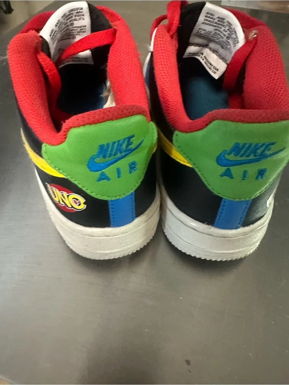 Nike UNO Colorblock Air Force 1 Sneakers - White/Blue/Red/Yellow